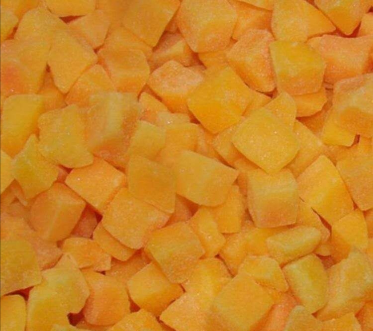 Frozen peach diced
